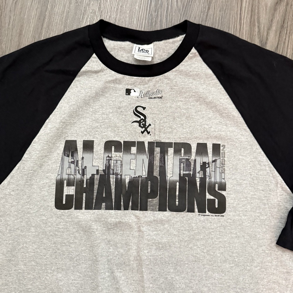 2005 Chicago WhiteSox AL Champions LEE SPORTS 3/4 Softball Sleeved Tshirt XL